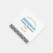 Family Reunion Checkered Black And White Retro スタンダードカクテルナプキン (角)