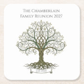 Family Reunion Coaster – Symbolic Family Tree スクエアペーパーコースター (正面)