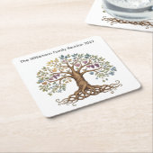 Family Reunion Coaster – Symbolic Family Tree スクエアペーパーコースター (アングル)