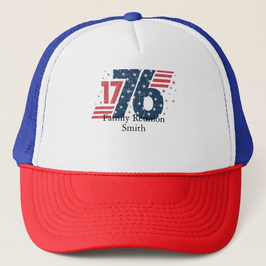 Family Reunion Customizable Patriotic 4th of July キャップ (正面)