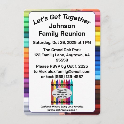 Family Reunion Fun Invitation Enclosure Card エンクロージャーカード (正面)