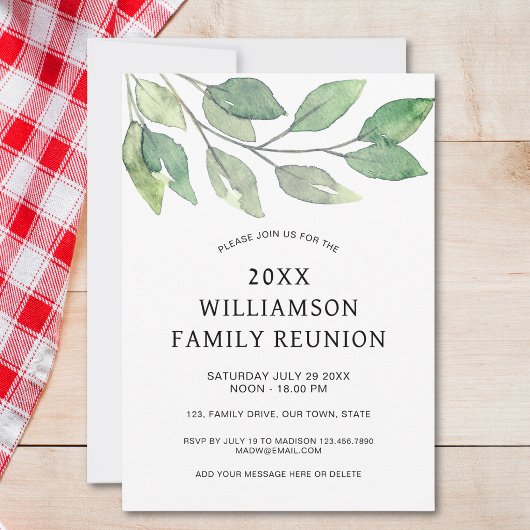 Family Reunion Green 招待状