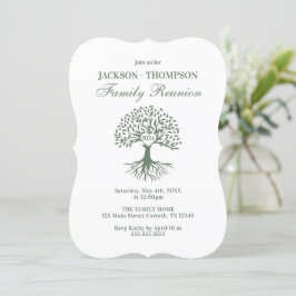 Family Reunion Green and white Invitation 招待状
