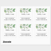 Family Reunion Greenery Name Tag スクエアシール (シート)