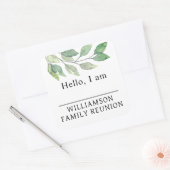 Family Reunion Greenery Name Tag スクエアシール (封筒)