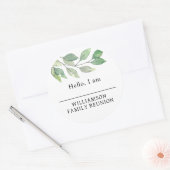 Family Reunion Greenery Name Tag ラウンドシール (封筒)