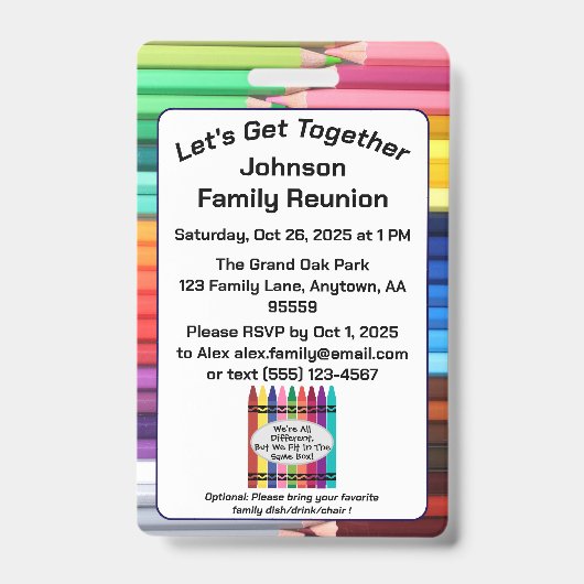Family Reunion Invitation Badge バッジ (正面)
