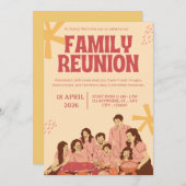 Family Reunion Invitation Template | Editable Gath 招待状 (正面/裏面)