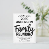 Family Reunion Join Us Bold Script Modern Postcard シーズンポストカード (スタンド正面)