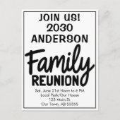 Family Reunion Join Us Bold Script Modern Postcard シーズンポストカード (正面)