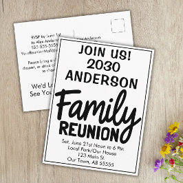 Family Reunion Join Us Bold Script Modern Postcard シーズンポストカード
