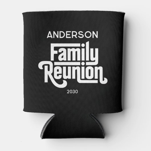 Family Reunion Modern Black White Potluck Drink 缶クーラー (正面)