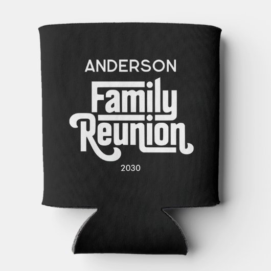 Family Reunion Modern Black White Potluck Drink 缶クーラー (裏面)