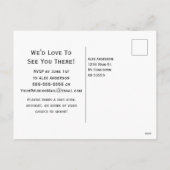 Family Reunion Modern Black White Save The Date シーズンポストカード (裏面)