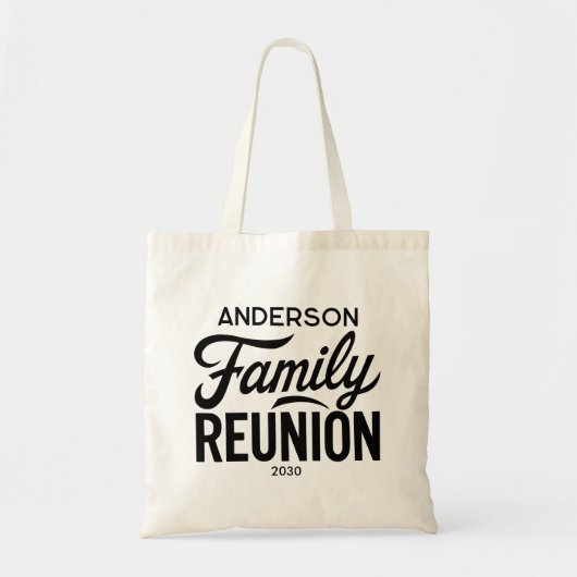 Family Reunion Modern Minimalist Logo Custom Name  トートバッグ (正面)