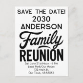 Family Reunion Modern Minimalist Preaddressed Save シーズンポストカード (正面)