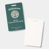 Family Reunion Most Grandchildren Award バッジ (Front & Back)