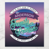 Family Reunion Mountain Lake Landscape Dk ID1126 ワインラベル (シングルラベル)