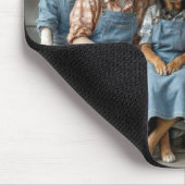 Family Reunion of Dogs On Farmhouse Porch マウスパッド (コーナー)