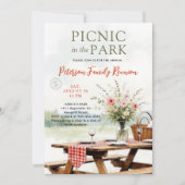 Family Reunion Park Picnic Outdoors Wildflowers 招待状 (正面)