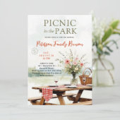 Family Reunion Park Picnic Outdoors Wildflowers 招待状 (スタンド正面)