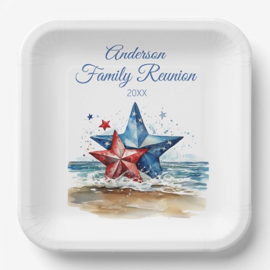 Family Reunion Party Invitation ペーパープレート (正面)