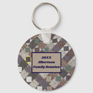 Family Reunion Patchwork Quilt Photo Keepsake キーホルダー