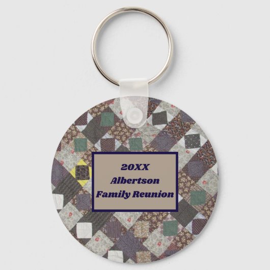 Family Reunion Patchwork Quilt Photo Keepsake キーホルダー (正面)