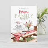 Family Reunion Picnic Hand Drawn Wildflower Modern 招待状 (スタンド正面)