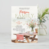 Family Reunion Picnic Outdoors Wildflowers Modern 招待状 (スタンド正面)