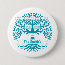 Family Reunion Pin with Custom Family Tree