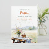 Family Reunion Summer Picnic Elegant Watercolor 招待状 (スタンド正面)