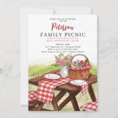 Family Reunion Summer Picnic Watercolor Ink Art 招待状 (正面)