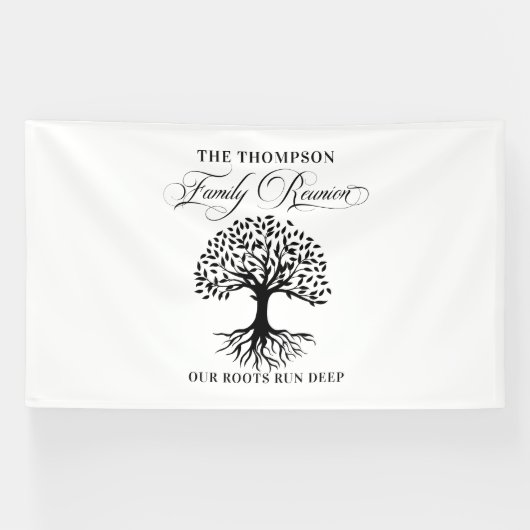 Family reunion tree backdrop banner 横断幕 (横)