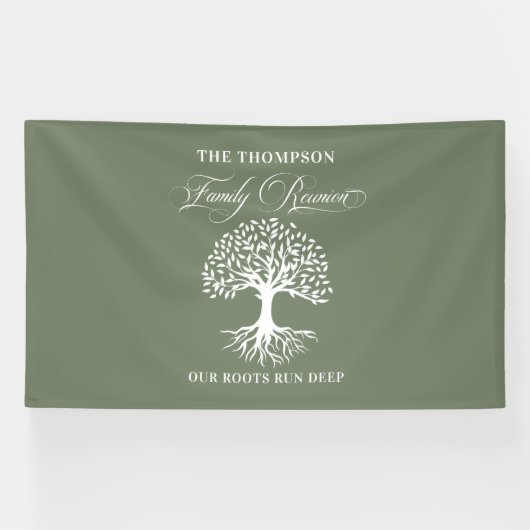 Family reunion tree backdrop banner 横断幕 (横)