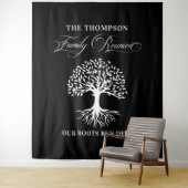Family reunion tree backdrop banner black タペストリー (インサイチュ)
