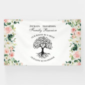 Family Reunion Tree Floral backdrop banner 横断幕 (横)