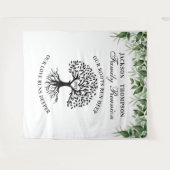 Family reunion tree greenery backdrop banner タペストリー (正面(横))