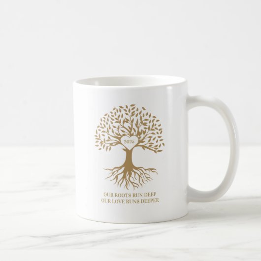 Family reunion tree white and gold mug コーヒーマグカップ (右)