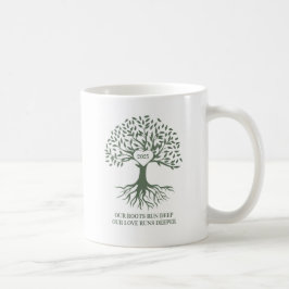 Family reunion tree white and green mug コーヒーマグカップ