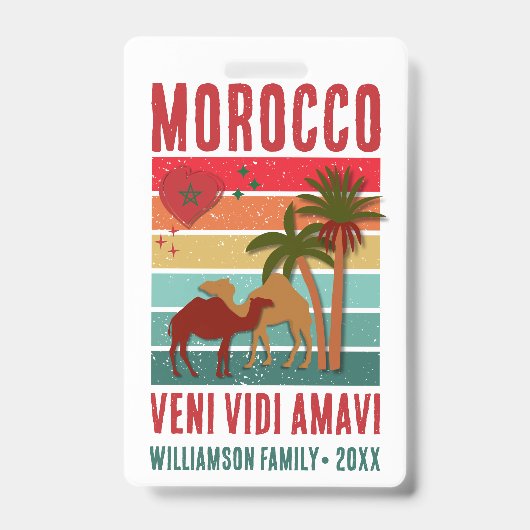 Family Reunion Vacation Morocco Trip Group  バッジ (正面)