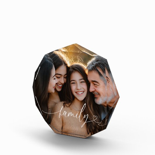 Family Script Heart Octagon Photo Block フォトブロック (右)