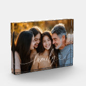 Family Script Heart Photo Acrylic Block フォトブロック (左)