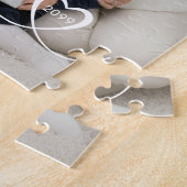 Family Script Photo Heart Name Custom ジグソーパズル (側面)