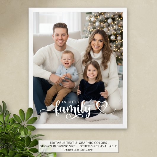 Family Script Photo Heart Name Custom フォトプリント