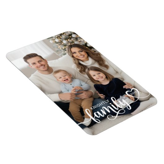 Family Script Photo Heart Name Custom マグネット (右側)