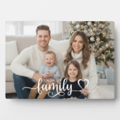 Family Script Photo Heart Name Custom Display フォトプラーク (正面)