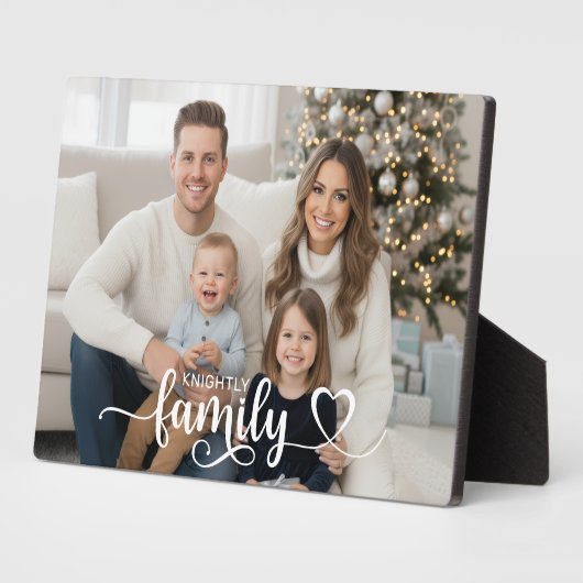 Family Script Photo Heart Name Custom Display フォトプラーク (側面)
