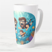 Family Scuba Diving Adventure カフェラテマグ (右アングル)
