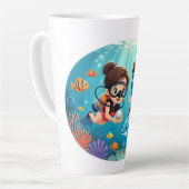 Family Scuba Diving Adventure カフェラテマグ (左アングル)